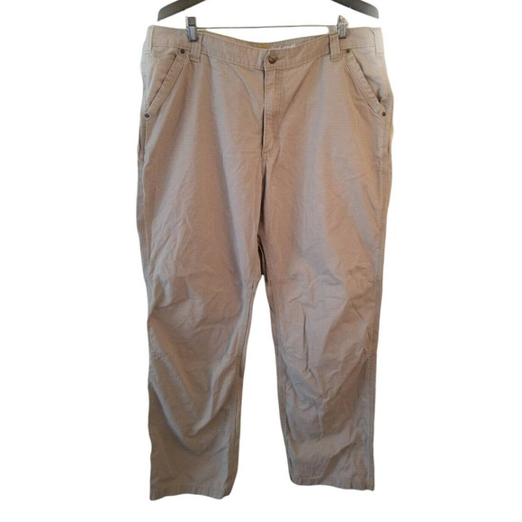CARHARTT DUNGAREE FIT SIDE POCKET BEIGE MEN'S PANTS SIZE 42X34 SLASH POCKET - Picture 1 of 6